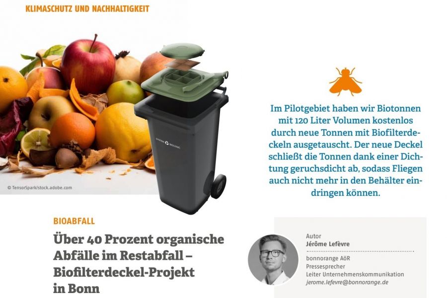 VKS News: Über 40% organische Abfälle im Restabfall - Bio-Filterdeckel Projekt in Bonn