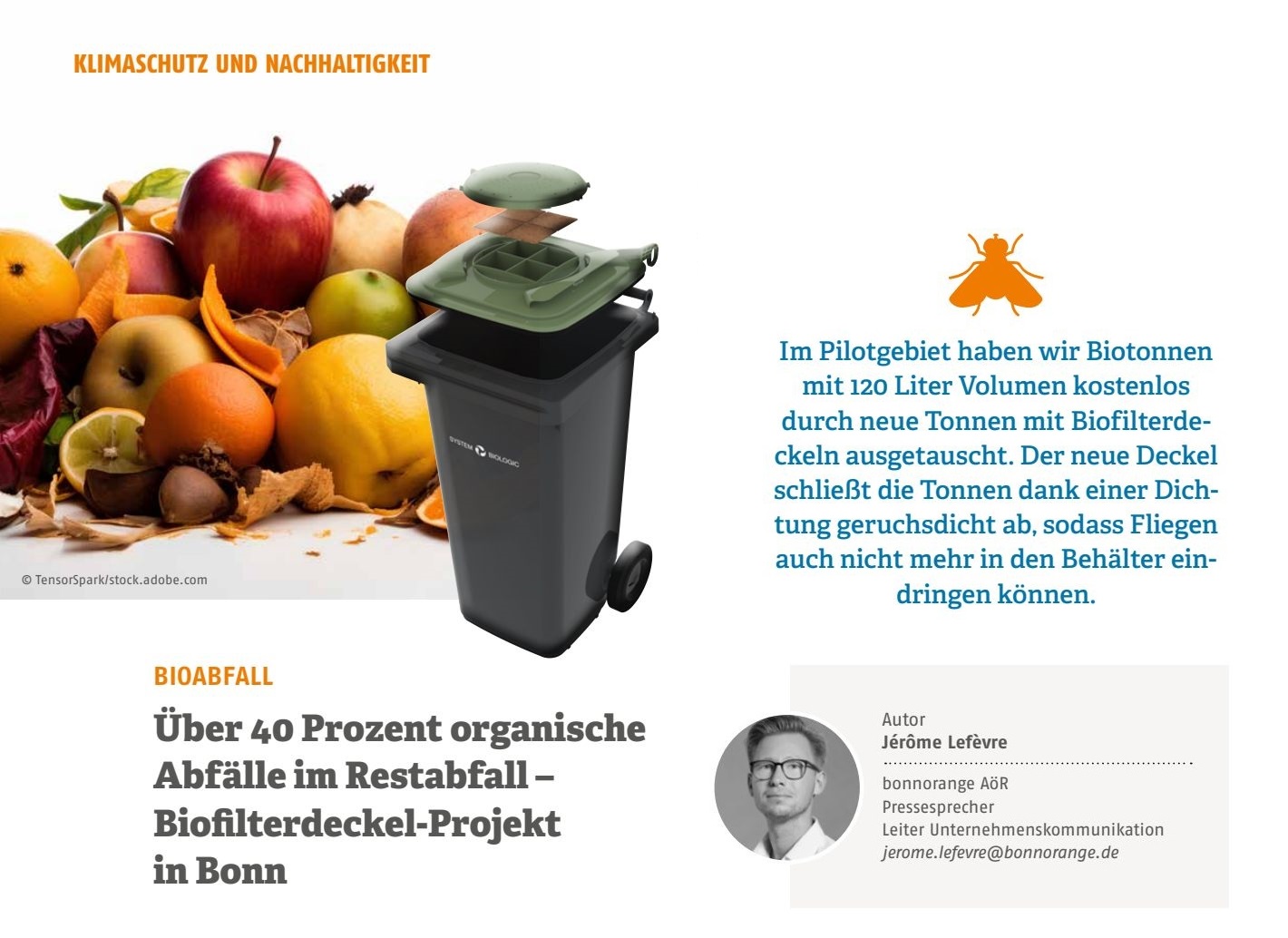 VKS News: Over 40% organic waste in residual waste - bio-filterlid project in Bonn